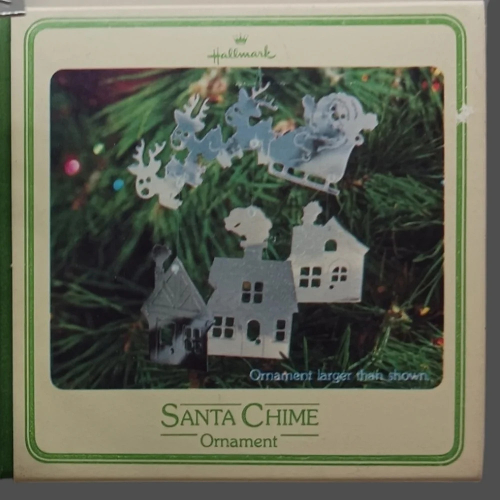 Hallmark santa chime ornament set of 2 1980